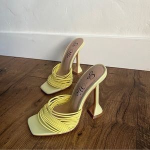 High Heel Mule Peep Toe Heels